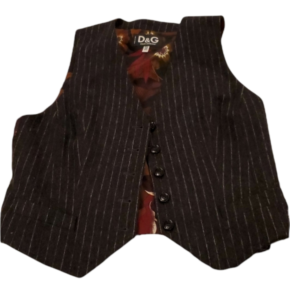Dolce & Gabbana Pinstripes Wool Vest 42